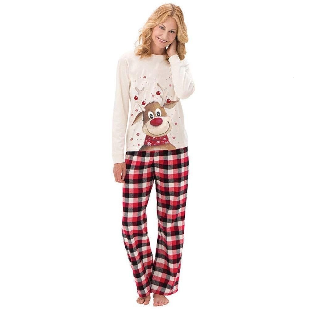 Women's Christmas Pajama Set Reindeer Graphic Medium New With Tags